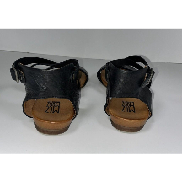 Miz Mooz New York City Aster Flat Sandal Black Women’s Size 7.5 Leather Strap - Picture 5 of 8